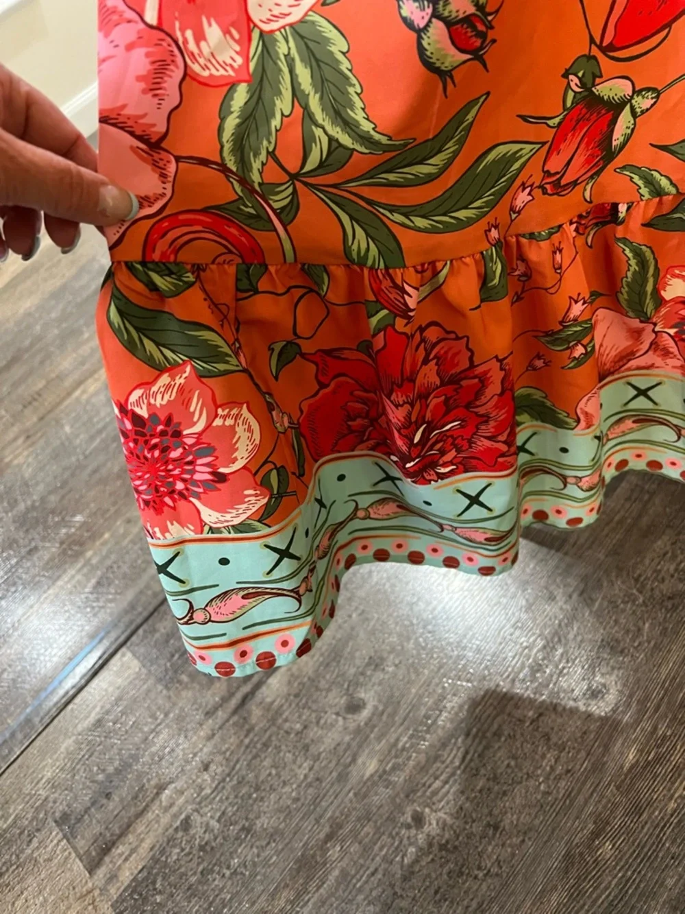BloomChic Pink Maxi Dress with Coral and Light Turquoise Accents. Size 18/20 - Picture 4 of 11